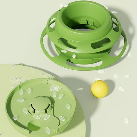 Interactive Tumbler Cat Toy Funny Puzzle Cat Food Dispenser with Fluffy Ball And Bell Self Play Kitten Enrichment Toy for Indoor Cats