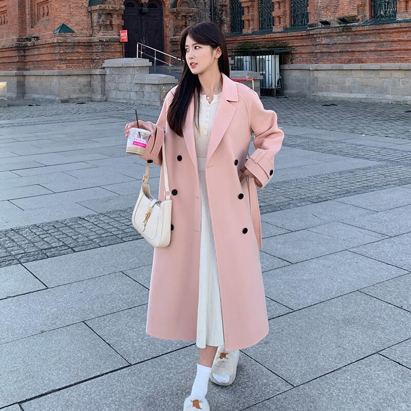 

Женское двустороннее длинное пальто из шерстяной смеси L