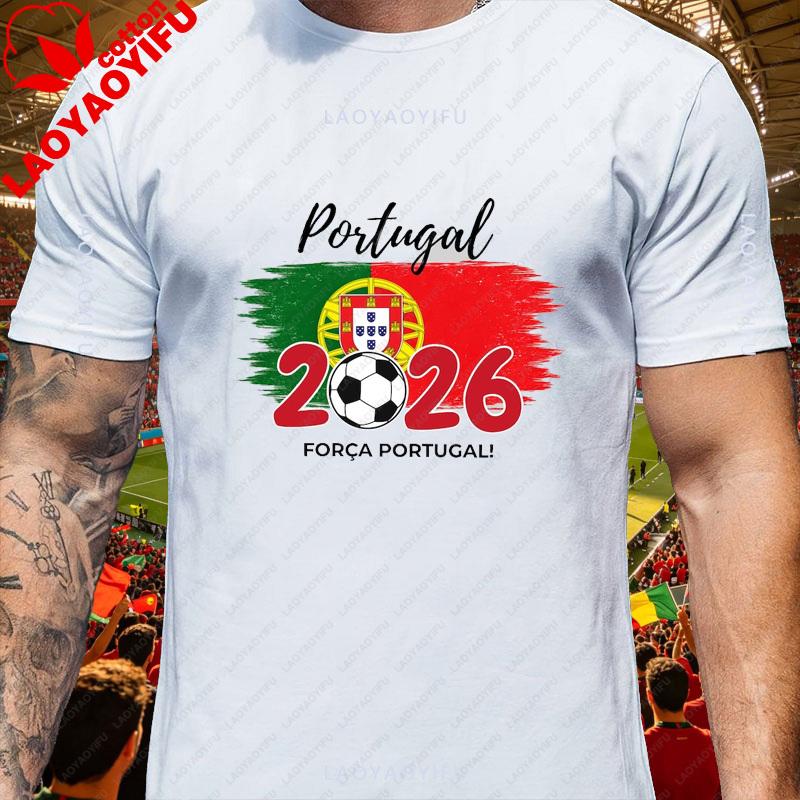 Portugal Quinas Flag Soccer Fan T Shirt Unisex Retro Vintage Football Supporter Casual Streetwear Classic Urban Lifestyle Top