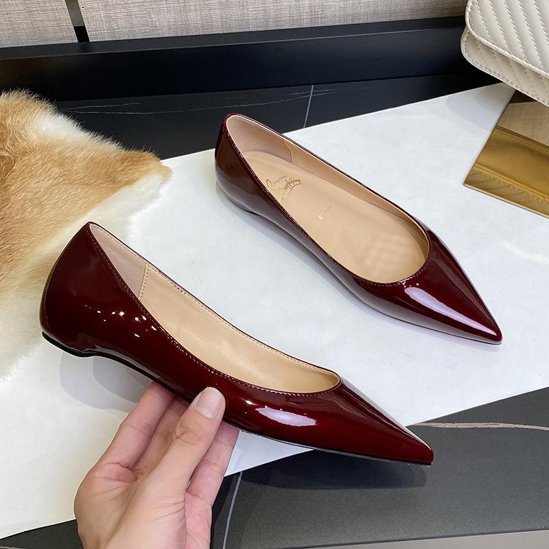 

Новые черные туфли-лодочки женские с острым носком, с открытой боковой частью, из лакированной кожи, темпераментные, знаменитые, на красной подошве, с внутренней танкеткой, одинарные туфли 40