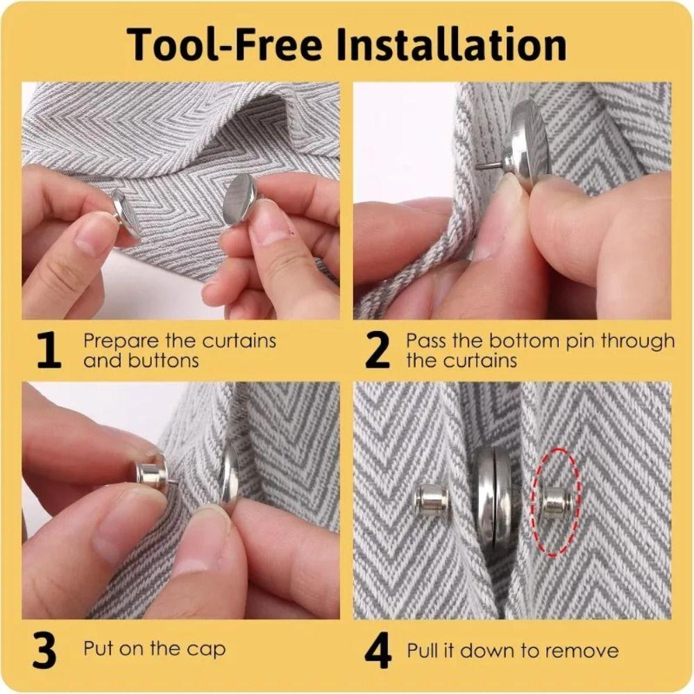 Lightproof Design Magnetic Curtain Buckle Metal Material Detachable Curtain Magnets  Window Curtain