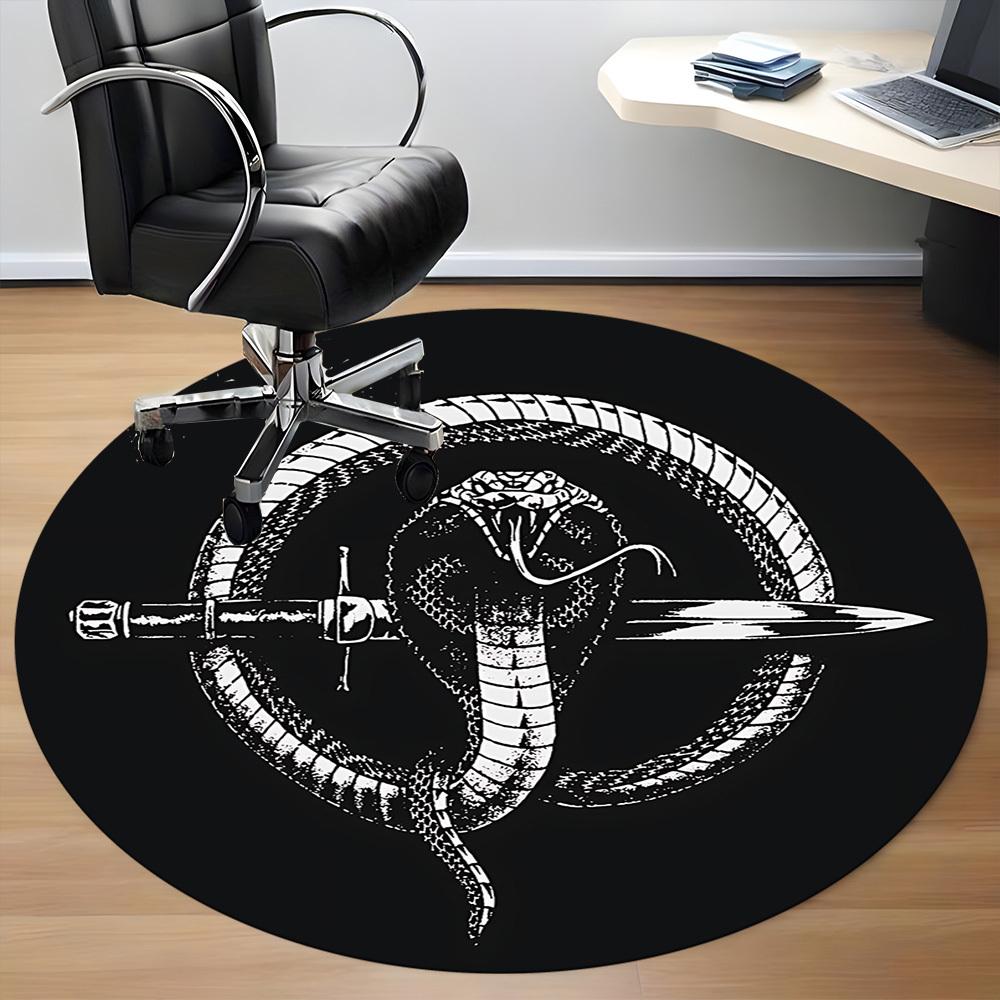 1 stuks Slang Dolk Kantoor Ronde Vloerkleed, Onder Kantoorstoelen Slaapkamer Woonkamer Huisdecoratie, Kamer Decoratie, Verkrijgbaar in Verschillende Maten