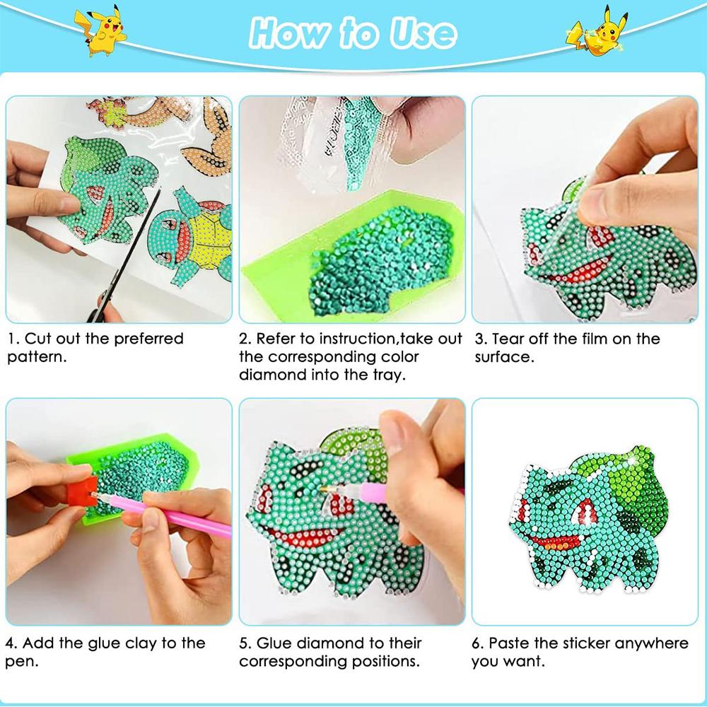 5D DIY tematické samolepky s diamantovou malbou pro začátečníky pro kapesní knihu, hrnek, telefon