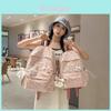 Fashion Leopard Print Student Backpack With Plush Pendant For Teen Girls And Boys