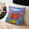 Colorful Sardine Lobster Crab Fish Ocean Pillow Cushion Cover Pillowcase Living Room Sofa Home Decor Customized