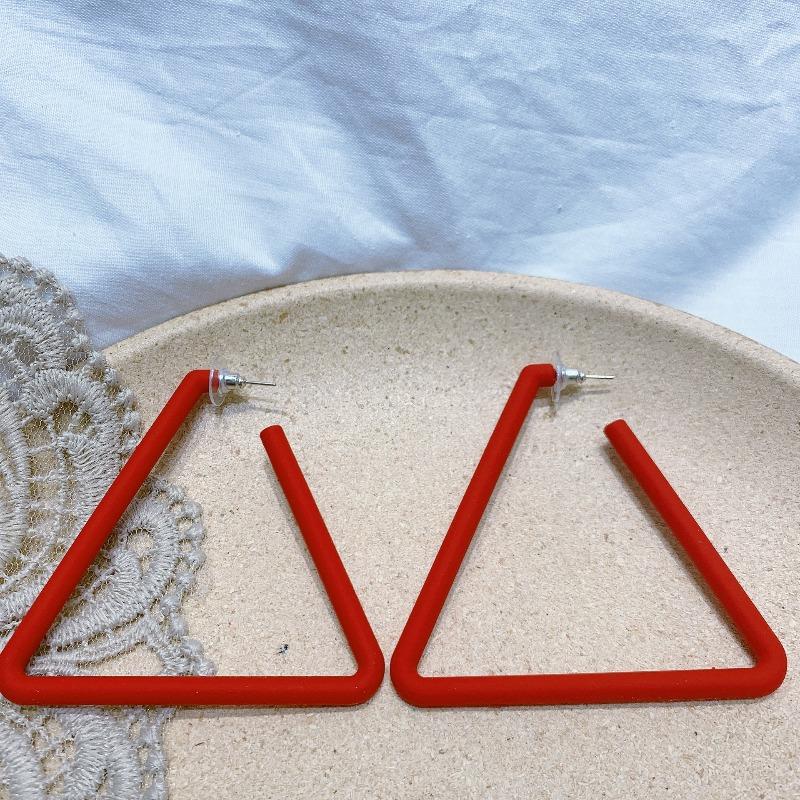 New Color-expanding Triangular Rubber Paint Texture Personalized Earrings for Women