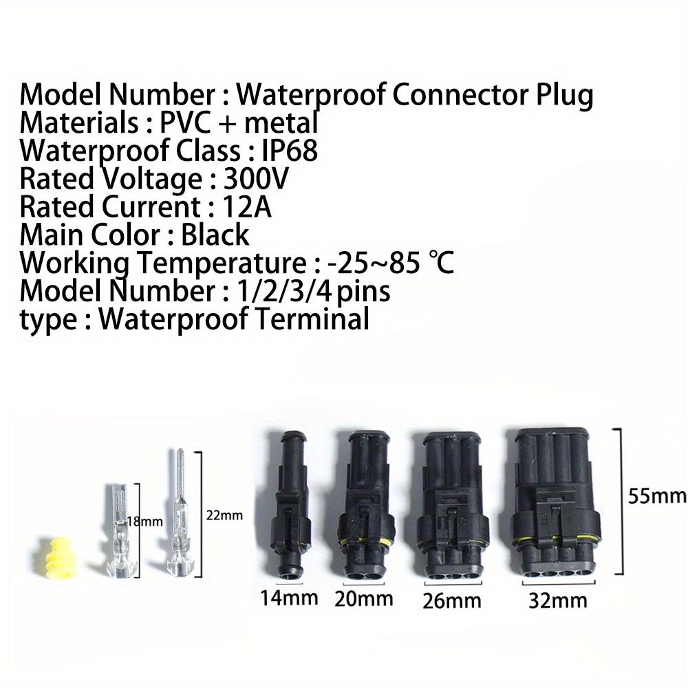 Car Terminals Plug Male Female 16-20AWG Waterproof Automotive Connectors Disconnect Wiring 1/2/3/4/5/6Pin Electrical Wirem Kit Water Proof Series Way