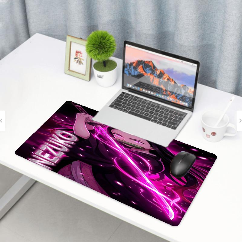 Demon Slayer Print Mouse Pad, Anti‑Slip Desktop keyboard Mat, for PC Laptop Gaming Working Daily Use, Cool Festival Surprise Gift