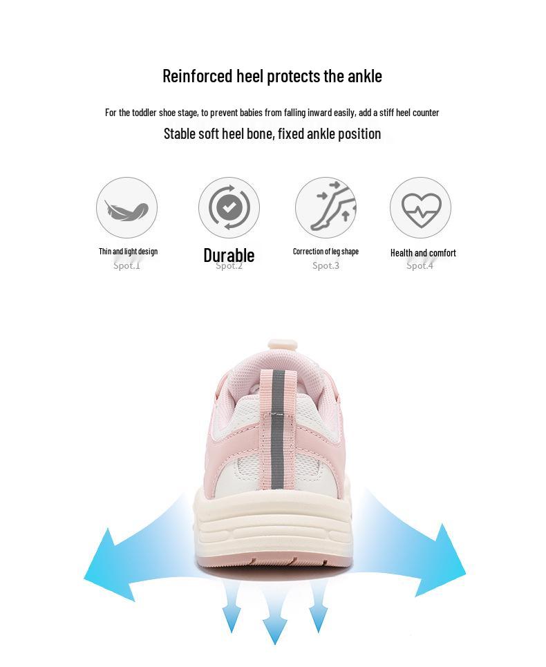 Abckids 2026 Spring New Children's Breathable Non-Slip Outdoor Sports Shoes for Girls