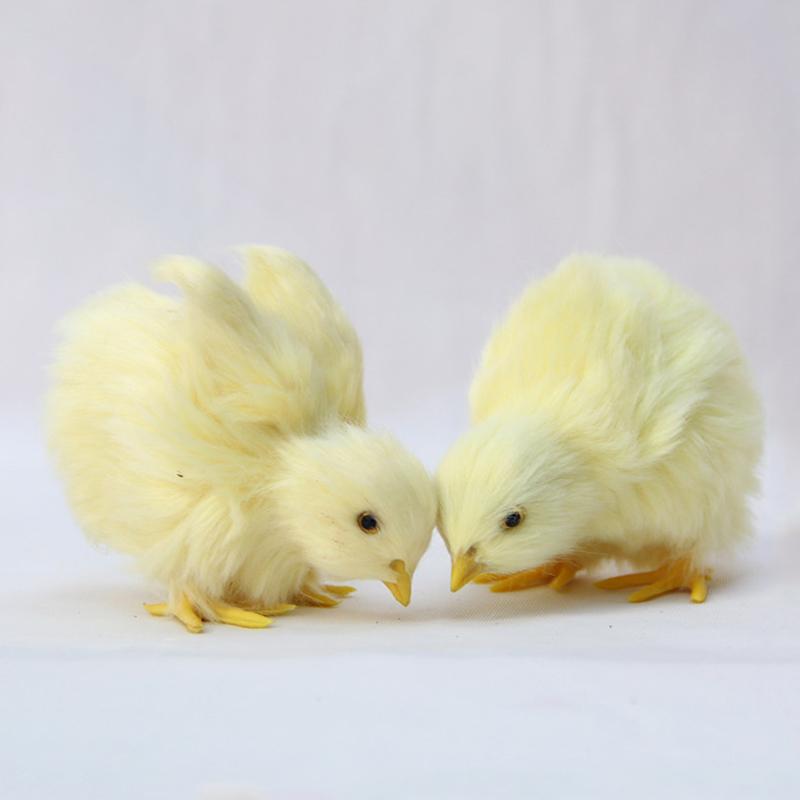 Mini Sne Model Lovely Doll Easter Plush Chick Kids Toy Lifelike Bird Simulation Furry Chicken Home Party Decorations
