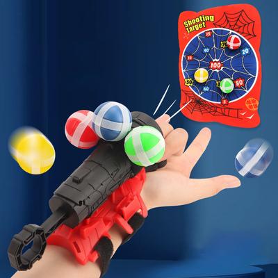Karikatür Yapışkan Top Silahları Bilek Mancınığı Atma Dart Tahtası Hedef Atış Fırlatıcısı Çocuk Partisi Etkileşimli Oyun Açık Hava Spor Oyuncakları