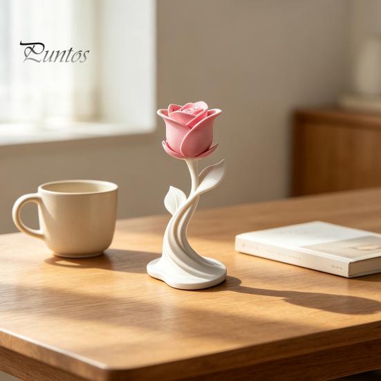 Einzigartige Romantische Geschenke Moderne Rosen-Skulptur, 3D-gedruckte minimalistische Blumendekoration, Abstrakte Innenraumdekoration Blumenstatue für Zuhause Büro,