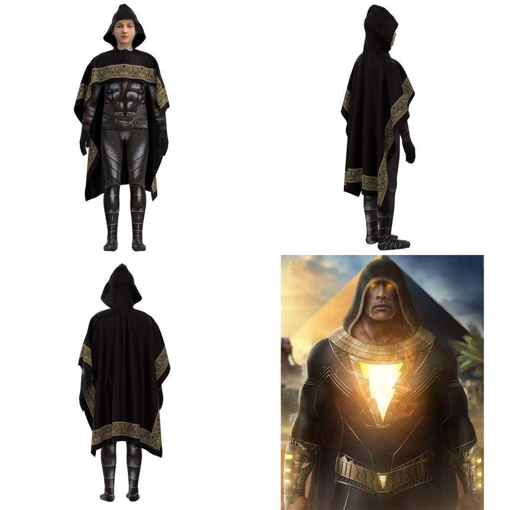 Black Adam Halloween Cosplay Costume Set For Kids And Adults