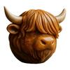 Yousheng Highland Cow Stone Resin Highland Cow Head Ornament Decorative Scottish Cow Collectible for Home Office Farmhouse Desk Shelf Decoration