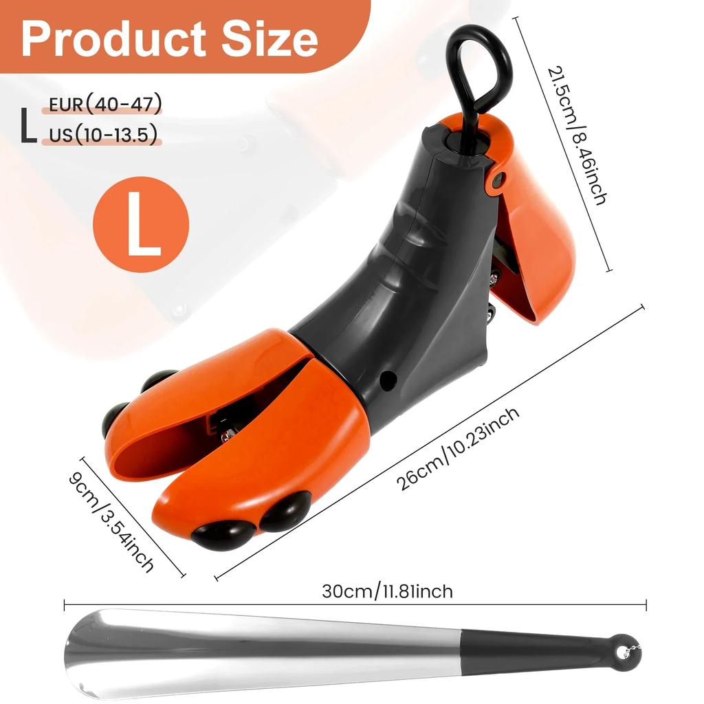 Universeller Schuhdehner Stiefelspanner Verstellbar für flache Schuhe High Heels Sneaker Schuh Stiefel Verbreiterer Dehner Mit Schuhanzieher für Damen Herren