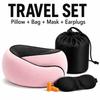 Memory Foam Travel Neck Pillow U-Shaped Airplane Sleep Office Car Use Portable Foldable With Carry Pouch