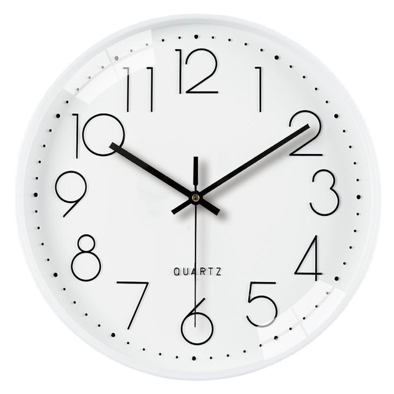 12-Inch 30Cm Simple Living Room Wall Clock - Three-Dimensional Digital Scale Mute Clock