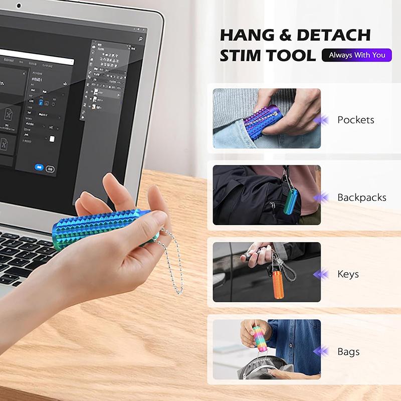 Tactile Sensory Keychain | BPA-Free Fidget Anxiety Relief Toy With Spiky Grip, Portable Office Desk Stress Relief Tool