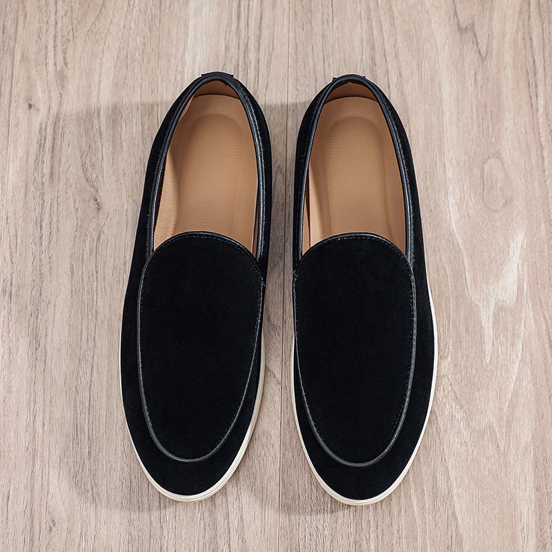 Fashion Men's Classic British Style Loafers Moccasins Men Casual Shoes Suede Leather Mens Light Comfortable Driving Flats