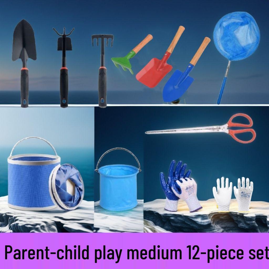 Tide-Chasing Tools: Dual-Use Clam Rake & Crab Clamp Set for Beach and Garden