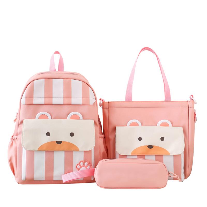 Primary School Students' Children's School Bag New Style Nylon Primary and Secondary School Backpack Three Piece Set Large Capacity Backpack