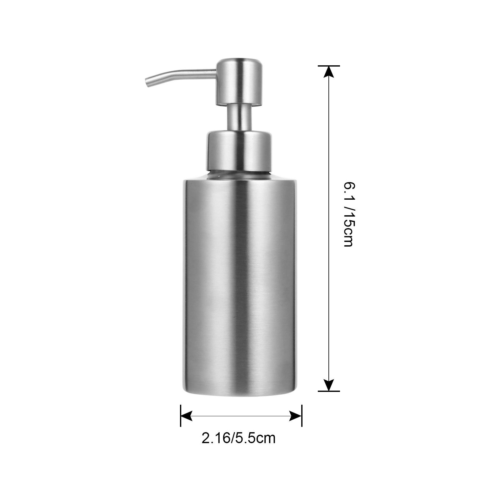 

1Pcs Stainless Steel Storage Bottle Practical Press Design 250ml Capacity Lotion Dispenser Simple Liquid Storage Travel Use