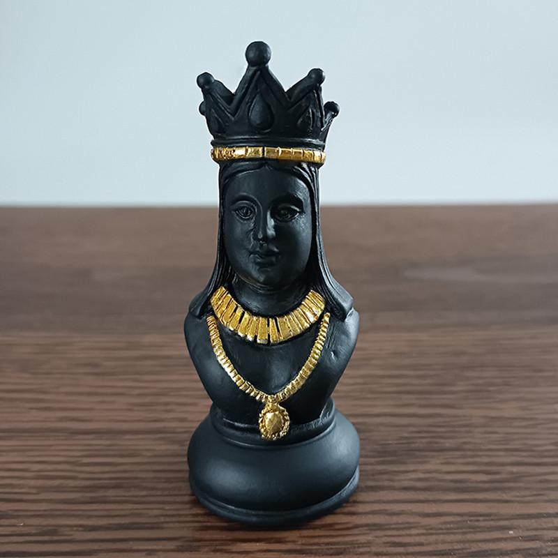 Black & White International Chess Figurines Statue Chess Pieces Board Games Accessories Home Decor Chessmen Ornaments