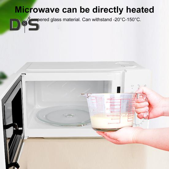 Glass Measuring Cup with Handle & V-Shaped Spout Shot Glass Espresso Jugs Transparent Scale Ounce Measure Jugs Mixing Mug for Bar Party Wine Milk