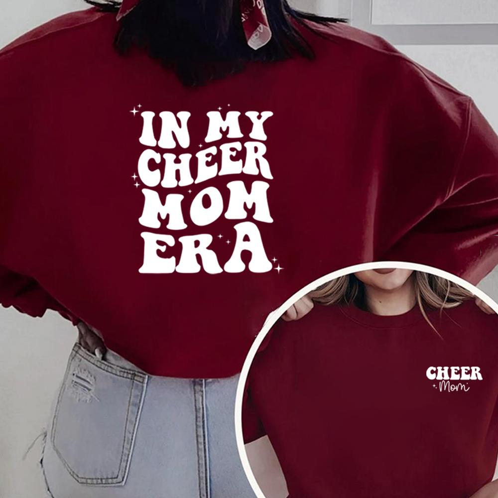 In My Cheer Mom Era Sweatshirt Cheer Mama Hoodie Cheer Mom Life Sweatshirt Women Clothes Mother Pullover Mama Gift