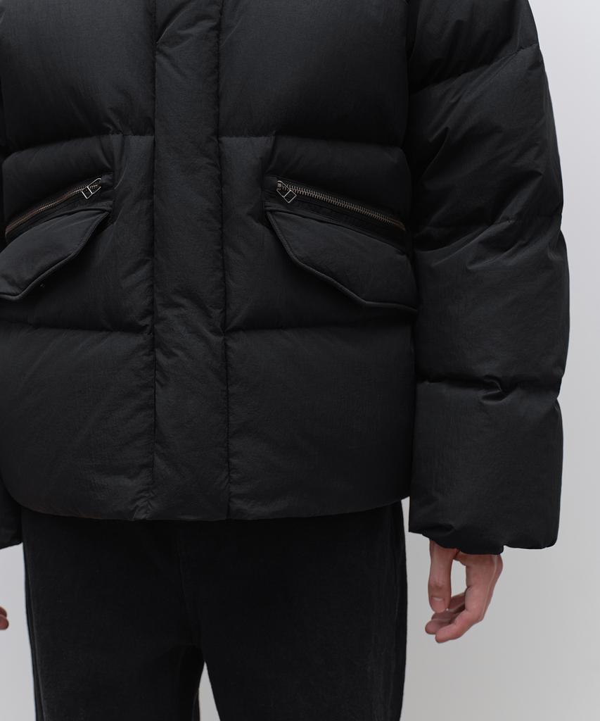 Musinsa Standard Raglan Hooded Down Short Padded Jacket [Black]