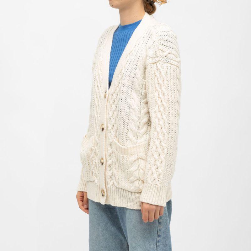 Gilet maille torsadée couleur ivoire moore Femme LA PETITE ETOILE