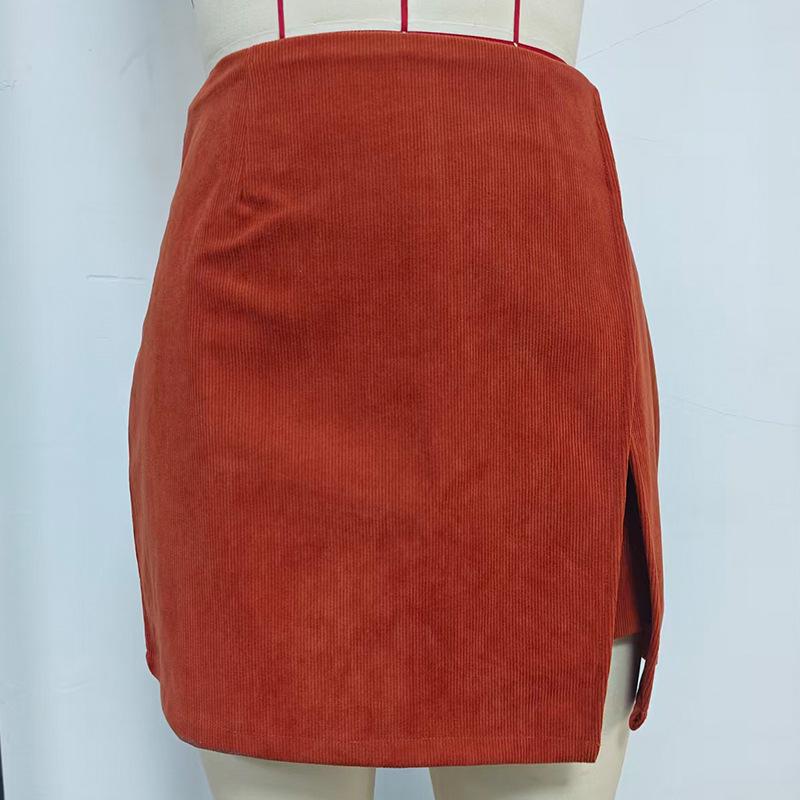 2025 High-Waisted Corduroy Mini Skirt with Shorts – Fashionable Autumn Style for Women