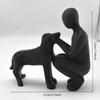 Statue of Human Dog Friendship, Heartwarming Pet Enthusiast Gift, Pet Dog Souvenir, Designed for Dog Lovers, Home Decoration