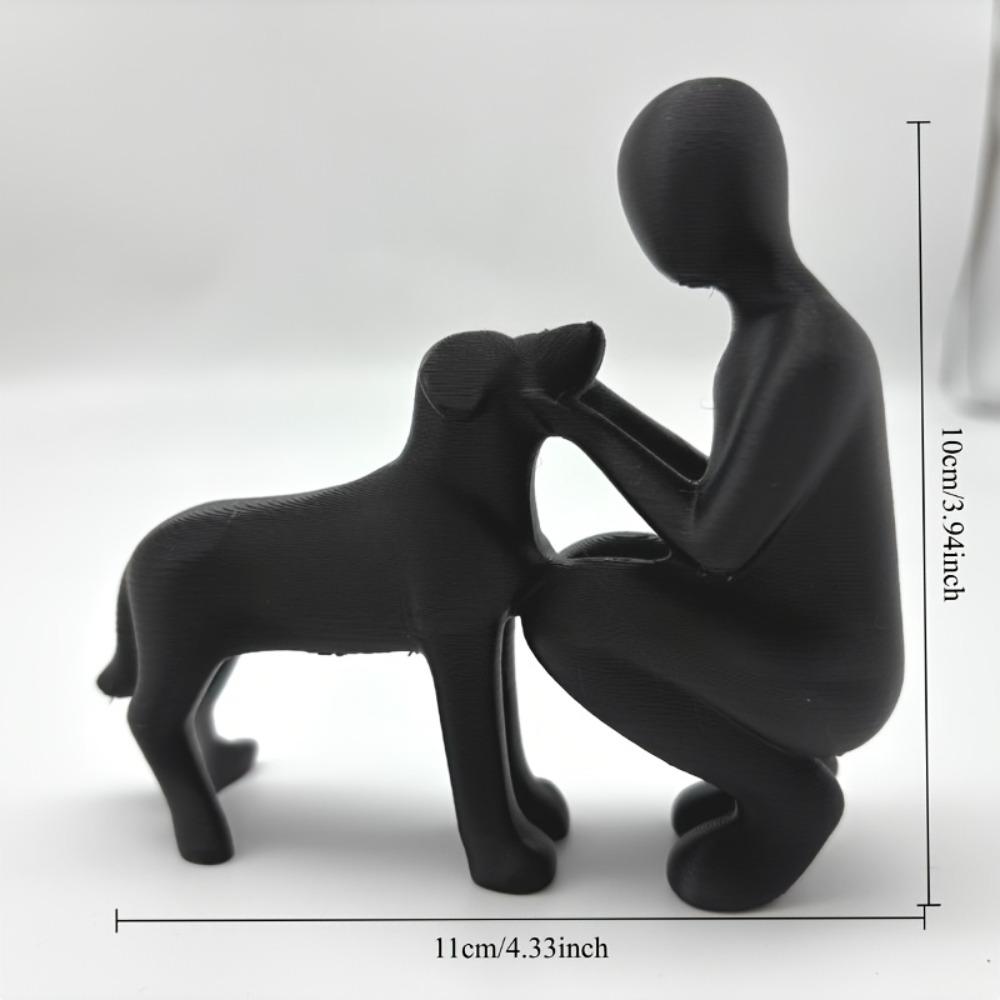 Statue of Human Dog Friendship, Heartwarming Pet Enthusiast Gift, Pet Dog Souvenir, Designed for Dog Lovers, Home Decoration