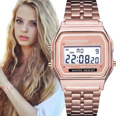 Steel Strip LED Electronic Watch Ultra-thin Gold And Silver Cold Light Watch Steel Strip Original Fashion Multifunction