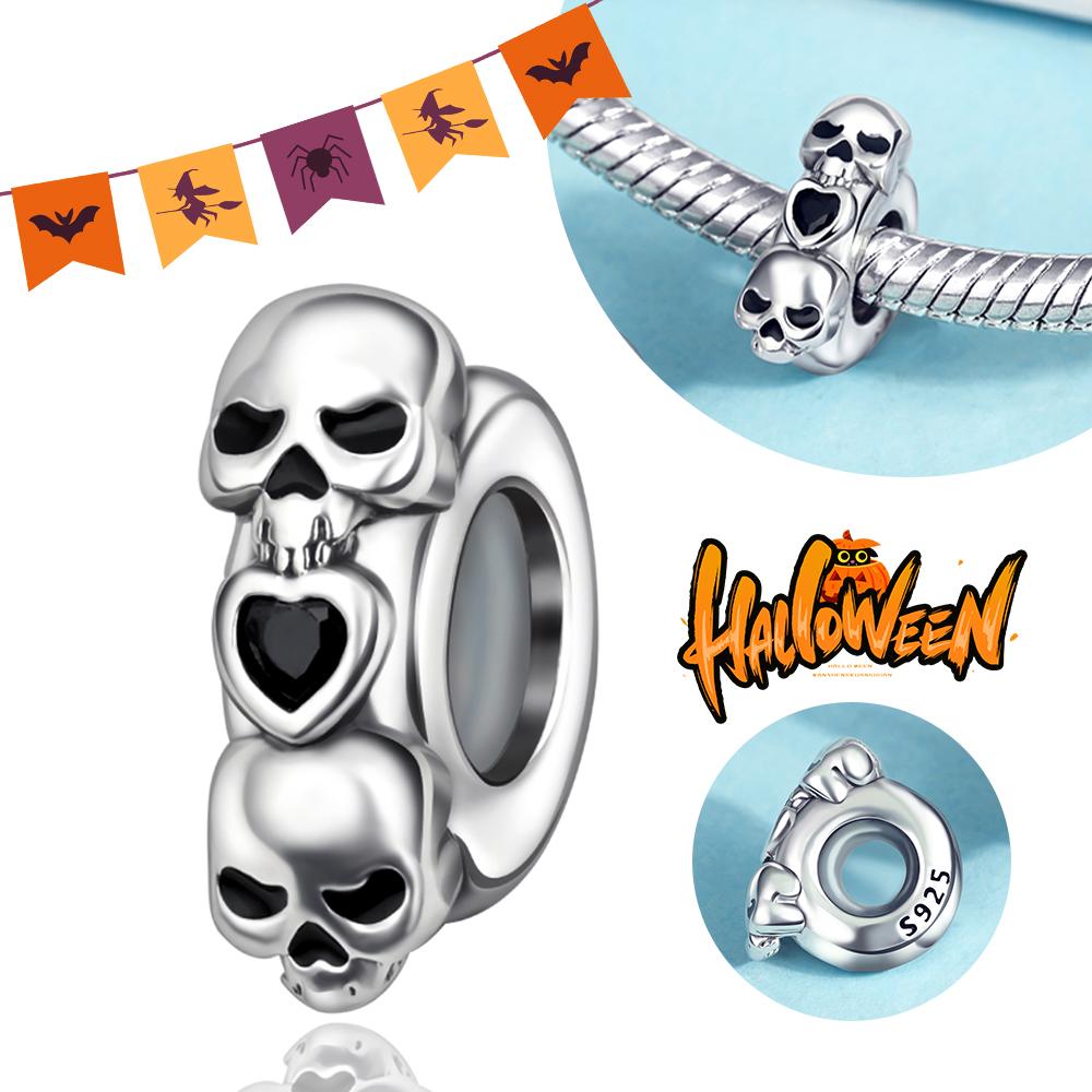 Copper Skull Black Demon Pumpkin Head Ghost Halloween Pendant Jewelry Beads Original Bracelet Boutique Charms Gift