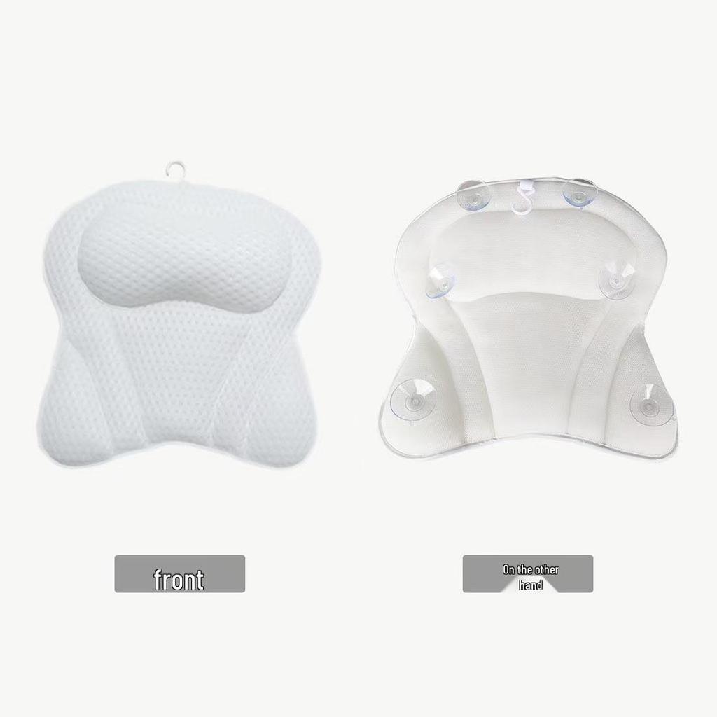 Machine Washable 4D Mesh Bathtub Pillow with Suction Cups