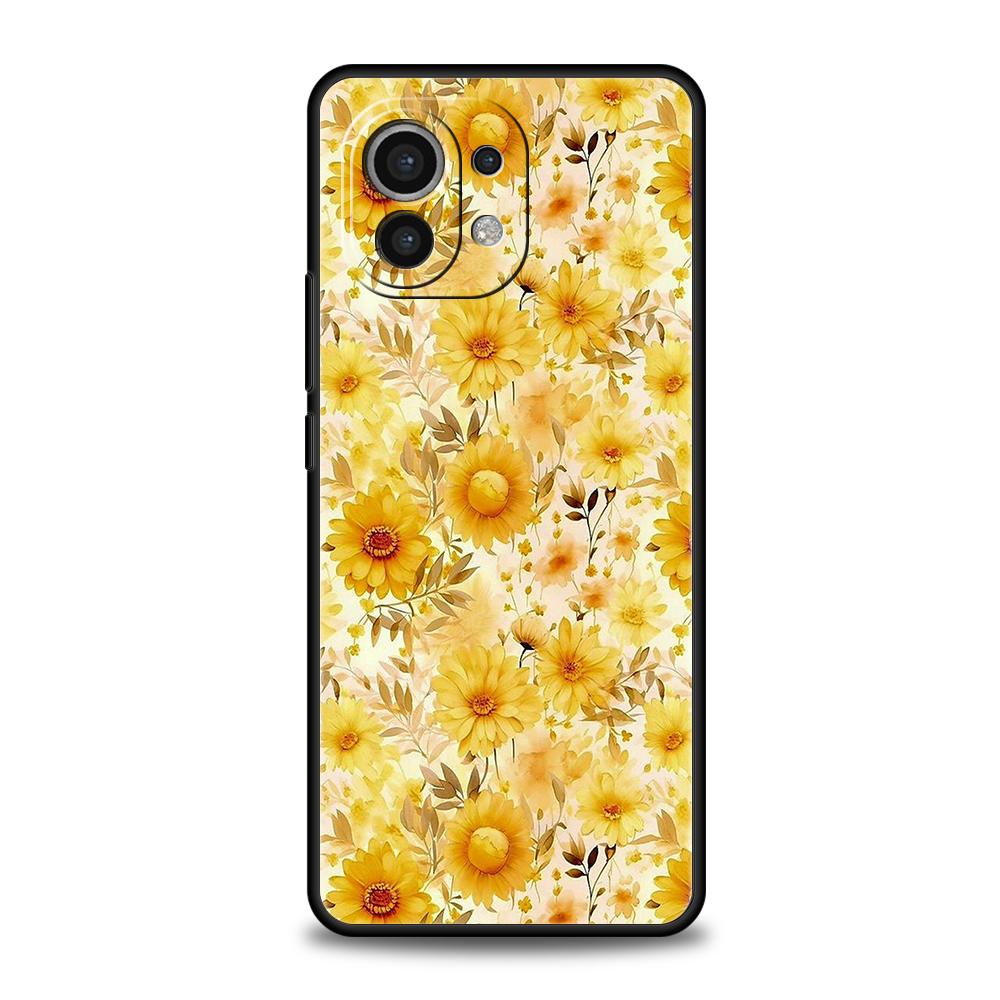

Чехол для телефона для Xiaomi Poco F7 F6 F5 F4 F3 X7 X6 X5 X4 X3 NFC M4 C51 C55 GT Pro 5G Мягкий ТПУ Fundas С рисунком подсолнуха Capas Poco F6