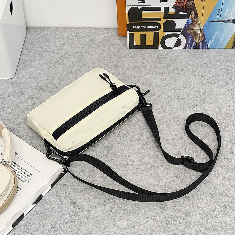 Lightweight solid color messenger bag sports cycling small square bag outdoor commuting shoulder bag daily portable card bag mobile phone bag