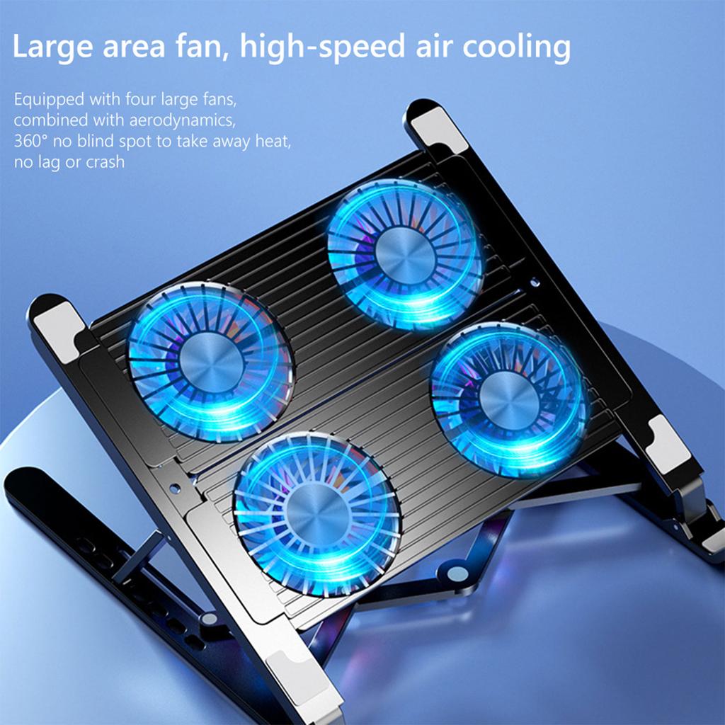 Portable Laptop Cooling Pad Radiators Stand with 7 Adjustable Height Keep Your Notebook Cool and Stable Performances
