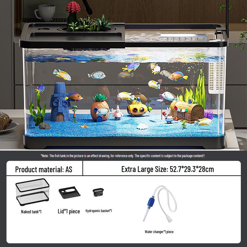 Acuario de Peces Betta de Alta Definición con Filtro y Oxigenador Integrados para Decoración de Sala de Estar