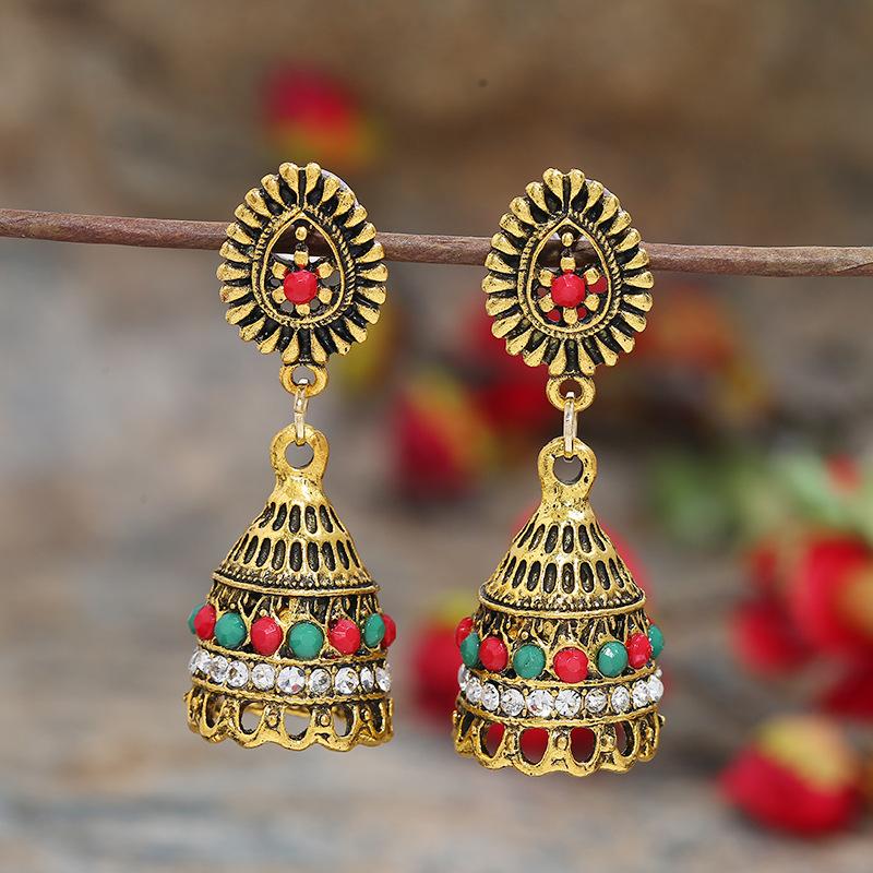 Vintage Indische Thailändische Vogel Laterne Quasten Ohrringe Temperamentvolle Weibliche Persönlichkeit Vielseitige Ohrringe Feiertags Ohrschmuck