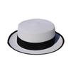 Car And Horse Lady Summer Visor Straw Top Hat Outing White Flat Top Hat Casual Millinery