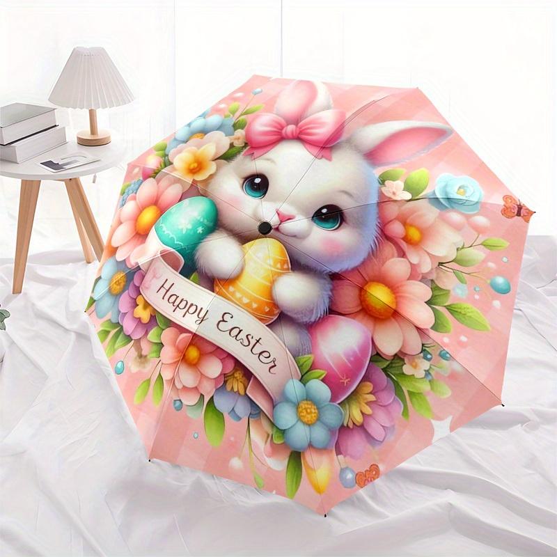 1pc Easter Bunny Themed High-quality Umbrella,Automatic Opening and Closing Umbrella,Multi-functional Umbrella G0811043