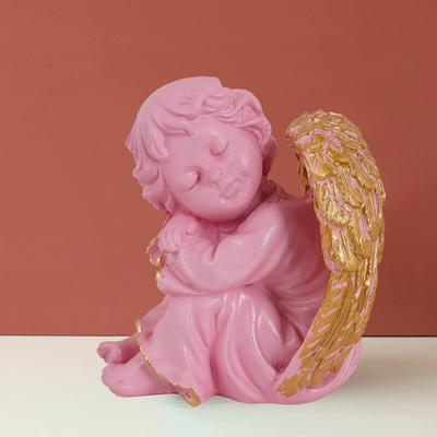 Engel Mädchen Statue für Heimdekoration | Geflügelter Engel Rosa Harzfigur