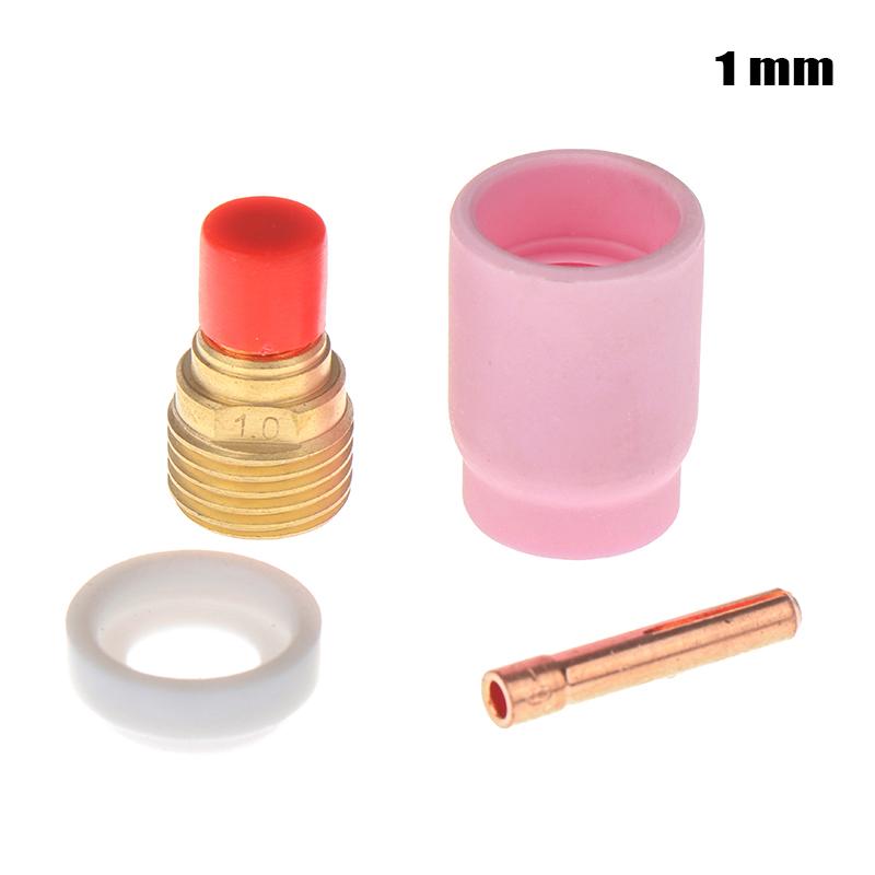 4Pcs TIG Gas Lens Kit 1.0/1.6/2.4/3.2mm FIT TIG Welding Torch PTA DB SR WP-9/20/25 Series Argon Arc Welding Torch Accessories