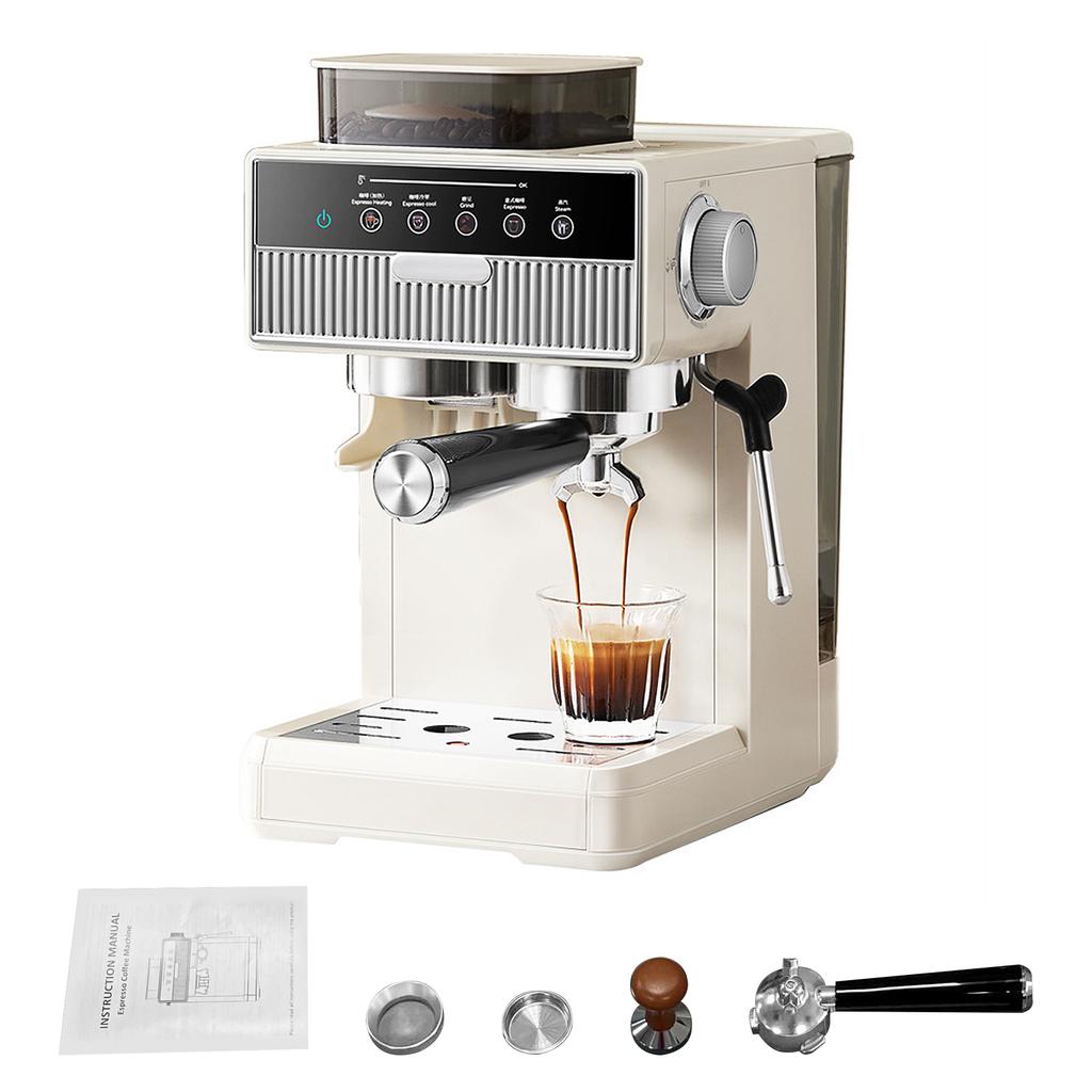 20bar Coffee Machine Semi automatic Home Small Cold Hot 2 Extraction 1.8L Capacity Double Cup Powder Bowl Compatible