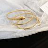 Minimalist Double-Layer Hollow Armlet: European & American Style, Exaggerated & Fashionable High-End Bracelet