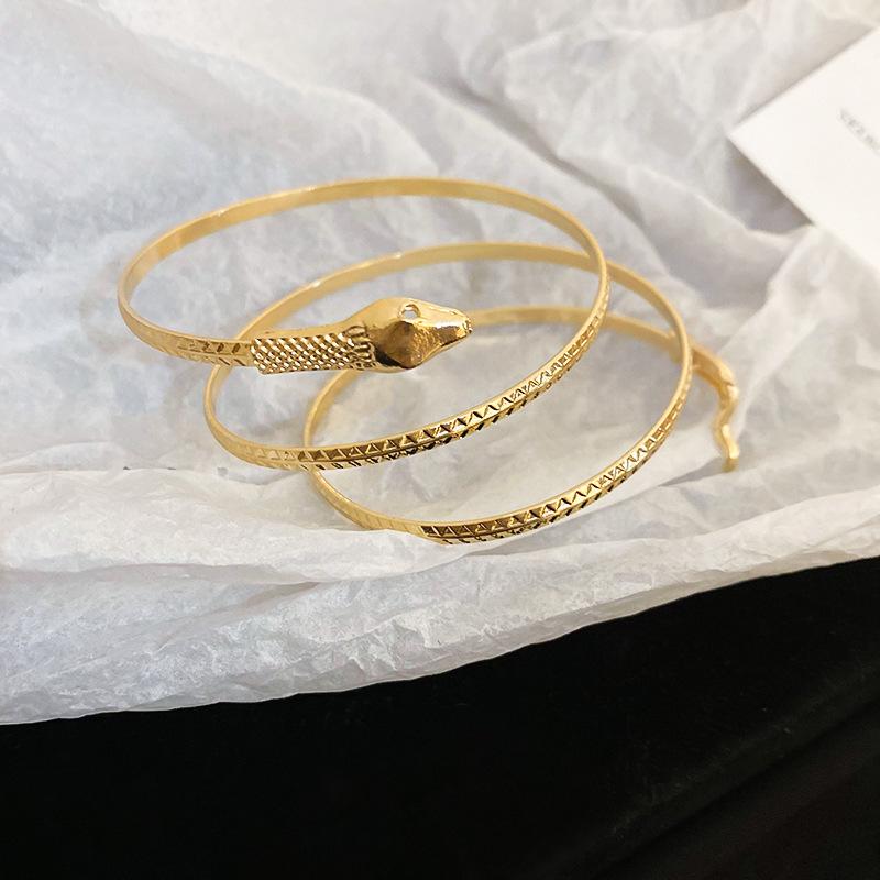 Minimalist Double-Layer Hollow Armlet: European & American Style, Exaggerated & Fashionable High-End Bracelet