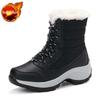 Winter Fleece-lined with Laces Chunky Waterproof High-top Ladies Shoes Chic and Elegant Trend 2025 Padded Hot Women's Snow Boots